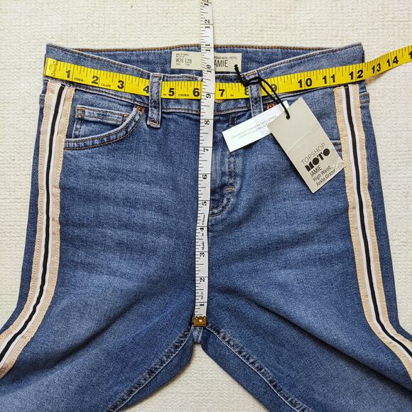 NWT TOPSHOP Moto Jamie Side Stripe Jeans W26 L28 - Picture 9 of 10